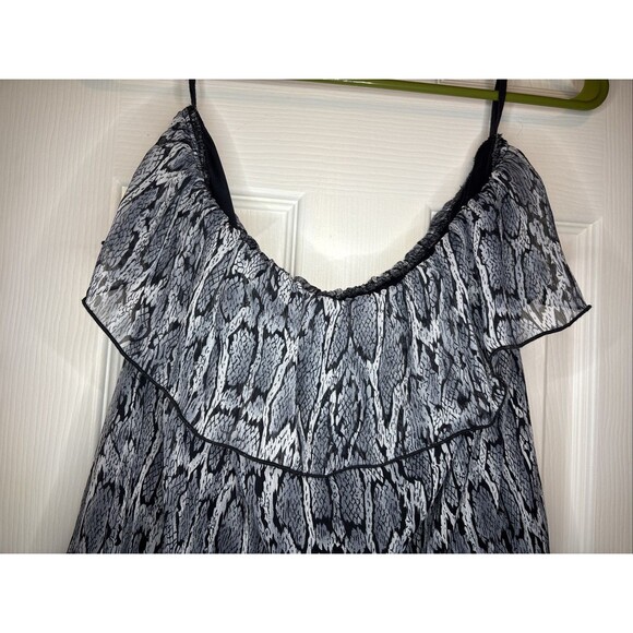 Vintage Dots Large Snakeskin Print Ruffle Tube Peplum Top Festival Y2K Sexy Cute - Picture 3 of 6